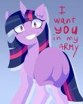  absurd_res equid equine female feral friendship_is_magic gesture helemaranth hi_res hooves horn i_want_you looking_at_viewer mammal meme my_little_pony pointing pointing_at_viewer simple_background smiling_at_viewer solo text twilight_sparkle_(mlp) underhoof unicorn unicorn_horn 