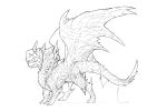  ambiguous_gender capcom claws digital_media_(artwork) dragon feral hi_res horn membrane_(anatomy) membranous_wings monster_hunter scales scalie simple_background sketch smile solo spines standing video_games western_dragon white_background wings xezeno 