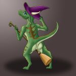  anthro anus broom_riding brown_markings butt clothing female genitals green_body green_scales hat headgear headwear hi_res kobold looking_at_viewer looking_back markings presenting presenting_anus presenting_hindquarters presenting_pussy pussy raised_tail reptile scales scalie solo witch_hat zirilon 