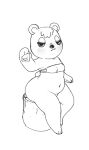  2020 animal_crossing anthro belly big_butt blush bottomless bra butt clothed clothing condom digital_media_(artwork) eyelashes female fingers fur hair inkoart looking_at_viewer makeup mammal nintendo partially_clothed plant sexual_barrier_device simple_background sitting slightly_chubby solo tammy_(animal_crossing) thick_thighs tree underwear ursid video_games white_background 