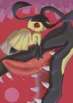  closed_mouth commentary_request extra_mouth from_side gen_3_pokemon highres looking_at_viewer mawile misodaifuku pokemon pokemon_(creature) red_eyes saliva sharp_teeth smile solo teeth 