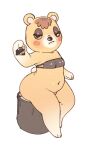  2020 animal_crossing anthro belly big_butt blush bottomless bra butt clothed clothing condom digital_media_(artwork) eyelashes eyeshadow female fingers fur hair inkoart looking_at_viewer makeup mammal nintendo partially_clothed plant sexual_barrier_device simple_background sitting slightly_chubby solo tammy_(animal_crossing) thick_thighs tree underwear ursid video_games white_background yellow_body yellow_fur 