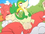 absurd_res anthro balls blush bodily_fluids cum cum_in_pussy cum_inside cum_on_balls cum_on_penis female genital_fluids genitals hi_res humanoid_genitalia humanoid_penis interspecies larger_male male male/female nintendo on_bottom on_top pawpads penis pok&eacute;mon pok&eacute;mon_(species) reverse_cowgirl_position sex shaking simisear size_difference smaller_female snivy tongue tongue_out video_games winick-lim 