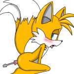  anal anal_penetration blonde_hair butt canid canine fox fur hair humanoid improvised_sex_toy male male/male mammal miles_prower penetration screwdriver solo sonic_the_hedgehog_(series) spankynutz69 thick_thighs tools yellow_body yellow_fur 