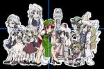  animal_ears arm_grab bags_under_eyes blonde_hair blush bow braid brown_hair cat_ears cat_tail chair chen chin_rest closed_eyes dress drunk flandre_scarlet fox_tail hair_bow hat hong_meiling horns ibuki_suika indian_style izayoi_sakuya legs letty_whiterock long_hair long_sleeves looking_at_viewer maid maid_headdress mary_janes multiple_girls multiple_tails one_eye_closed one_side_up patchouli_knowledge pillow_hat purple_hair red_hair remilia_scarlet satomura_kyou shoe_bow shoes short_hair short_sleeves siblings silver_hair simple_background sisters sitting skirt smile star tabard tail touhou twin_braids wheelchair yakumo_ran 