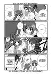  braid clenched_hand comic doujinshi greyscale hard_translated long_sleeves lyrical_nanoha mahou_shoujo_lyrical_nanoha mahou_shoujo_lyrical_nanoha_a's mikage_takashi monochrome multiple_girls punching school_uniform seishou_elementary_school_uniform takamachi_nanoha translated twin_braids twintails vita yagami_hayate 