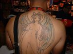  aa_megami-sama belldandy facial_mark forehead_mark lowres nude otaku photo tattoo wings 