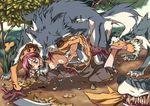  animal bestiality blood blood_on_face breasts medium_breasts open_clothes open_shirt panties panty_pull ragnarok_online rape shirt sword tears thief_(ragnarok_online) torn_clothes underwear volvox weapon white_panties wolf 