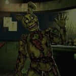  2020 animatronic anthro black_eyes button_(fastener) death digital_drawing_(artwork) digital_media_(artwork) five_nights_at_freddy&#039;s five_nights_at_freddy&#039;s_3 gore green_body lagomorph leporid looking_at_viewer machine male mammal mechanical_jaws nightmare_fuel open_mouth rabbit raised_arm robot solo springtrap_(fnaf) video_games 