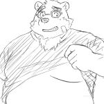  2021 anthro eyewear glasses hi_res humanoid_hands kemono male mammal moobs overweight overweight_male sketch solo tokyo_afterschool_summoners ursid video_games volos yaki_atsuage 