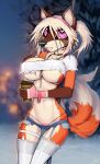  accessory beverage big_breasts bottomwear bracelet breasts brown_body brown_fur canid canine choker clothing coffee curvy_figure cutoffs denim denim_clothing female fingerless_gloves fox fur garter_straps genitals gloves hair handwear headband hi_res jewelry karina_(macmegagerc) legwear looking_at_viewer macmegagerc mammal necklace open_mouth orange_body orange_fur penis pink_clothing pink_eyes pink_gloves pink_thong pink_underwear pockets poking_out ponytail short_hair shorts slim snow solo straps thigh_highs thong tight_clothing tights topwear torn_clothing torn_topwear underwear white_body white_fur white_hair wide_hips winter 