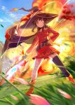  bandages dress kono_subarashii_sekai_ni_shukufuku_wo! megumin mikazuki_akira thighhighs weapon witch 