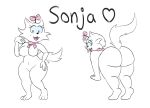  anthro butt domestic_cat felid feline felis female gesture looking_at_viewer mammal marcodile presenting presenting_hindquarters solo sonja_(heathcliff) suggestive suggestive_gesture 