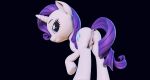  2021 absurd_res anus blue_eyes breasts butt cutie_mark dock equid equine female feral friendship_is_magic fur genitals hair hasbro hi_res horn horse looking_at_viewer looking_back mammal mmd my_little_pony pony purple_hair pussy rarity_(mlp) smile solo teats unicorn white_body white_fur 