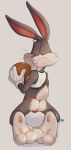 anthro ball barefoot basketball basketball_(ball) basketball_uniform bottomwear bugs_bunny bulge butt clothed clothing crop_top dandi feet foot_focus fur gloves grey_body grey_fur handwear hi_res hindpaw lagomorph leporid looking_at_viewer looking_back looney_tunes male mammal midriff partially_clothed paws rabbit rear_view shirt simple_background smile smug smug_face soles solo sportswear thong topwear underwear uniform warner_brothers white_body white_fur 