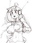  antenna_wire big_breasts blush bodily_fluids breast_squeeze breasts cave_story curly_brace female groping_from_behind hair humanoid lactating long_hair machine navel nipples open_mouth robot robot_humanoid shirt_up solo video_games wamudraws 