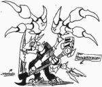  anthro bone dracolich dragon horn kainsword17 lich looking_at_viewer low_res male melee_weapon menacing_(disambiguation) microphone monochrome mortalis_the_grim polearm scythe skeleton sketch solo spade_tail spread_wings undead weapon wings 