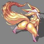 absurd_res anthro anus big_butt butt female fur genitals hi_res looking_at_viewer mythological_carbuncle mythology paws pussy rashchaos solo tagme thick_thighs 