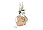  anthro big_breasts big_chungus big_chungus_(character) breasts clothed clothing elinor_wonders_why female general_proton hat headgear headwear humanoid lagomorph leporid mammal meme obese overweight pbs pbs_kids_(copyright) rabbit ranger ranger_rabbit simple_background solo whiskers 