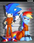  chain chained duo equid equine eulipotyphlan female friendship_is_magic handcuffs hedgehog hi_res ichimoral male mammal my_little_pony pegasus prison_jumpsuit prison_uniform prisoner rainbow_dash_(mlp) shackles sonic_the_hedgehog sonic_the_hedgehog_(series) wings 