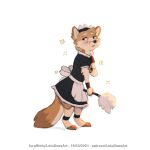  anthro arctic_fox blush canid canine clothed clothing crossdressing fox leto_(letodoesart) letodoesart maid_uniform male mammal solo uniform 