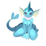  2020 absurd_res anthro areola b-epon breasts eeveelution female genitals hi_res looking_at_viewer navel nintendo nipples nude pok&eacute;mon pok&eacute;mon_(species) pussy shaded simple_background smile solo vaporeon video_games white_background 