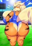  anthro arcanine big_breasts big_butt breasts butt canid canine clothed clothing digital_media_(artwork) female finalofdestinations fur hi_res huge_breasts huge_butt hyper leotard mammal nintendo pok&eacute;mon pok&eacute;mon_(species) skimpy smile solo thick_thighs uniform video_games wide_hips 