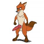  angry animal_genitalia anthro balls big_penis canid canine disney erection fox genitals knot low_res male mammal mysteriousmansion nick_wilde penis solo standing zootopia 
