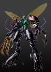  antennae asymmetrical_armor asymmetrical_arms beast_wars beetle bug cicada claws combine grey_background highres insect insect_wings lobster mecha oohara_tetsuya organic predacon rhinoceros_beetle sharp_teeth signature teeth transformers tripredacus wings 