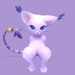  &lt;3 &lt;3_eyes 2020 anthro b-epon blep blue_eyes digimon digimon_(species) ear_tuft featureless_crotch female fur gatomon hi_res looking_at_viewer nude purple_background simple_background solo tongue tongue_out tuft whiskers white_body white_fur 