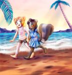  absurd_res ashka beach clothing dress duo female friends hand_holding hi_res kujin mammal mephitid murid murine nathahniel rat rodent running seaside skunk tomboy 