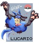  &lt;3 ahegao animal_genitalia animal_penis anus balls bodily_fluids butt canine_penis castagno english_text foot_focus genital_fluids genitals hand_on_butt hi_res leaking_precum looking_pleasured lucario male nintendo open_mouth pawpads paws penis pink_anus pink_penis pok&eacute;mon pok&eacute;mon_(species) precum presenting presenting_anus presenting_hindquarters solo tailwag text tongue tongue_out video_games wagging watermark whining 