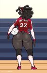  anthro aryn_(faizenek) big_butt bottomless butt canid canine canis clothed clothing domestic_dog female hi_res looking_at_viewer looking_back mammal rear_view solo the_dogsmith thick_thighs wide_hips 
