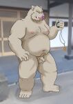  2021 absurd_res anthro balls belly brown_body brown_fur edit flaccid fur genitals hi_res humanoid_genitalia humanoid_hands humanoid_penis iyhuh7vxmhdc9ht kemono male mammal moobs navel nipples outside overweight overweight_anthro overweight_male penis solo suid suina sus_(pig) uncensored wild_boar 