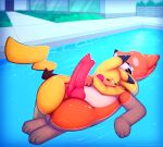  2021 4_toes animal_genitalia animal_penis big_penis blush buizel canine_penis cuddling duo erection feet feral genitals hi_res knot male male/male mammal mustelid nintendo partially_submerged paws penis pikachu pok&eacute;mon pok&eacute;mon_(species) presenting presenting_penis rodent swimming_pool toes video_games visionaryserpent water 