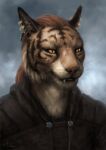  2021 ambiguous_gender anthro bethesda_softworks digital_media_(artwork) ear_piercing ear_ring felid fur hair headshot_portrait irbeus khajiit mammal piercing portrait smile solo the_elder_scrolls video_games whiskers 