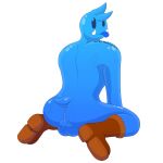  anthro balls boots butt clothing footwear genitals goo_creature looking_back male notkastar sitting slime solo tongue tongue_out 