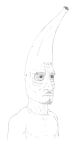  banana big_nose clothed clothing earhole facial_hair food fruit hi_res humanoid male muscular plant solo 