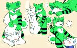  absurd_res canid canine canis domestic_dog fur green_body green_fur hi_res male male/male mammal shiba_inu solo spitz ych_(character) yuckydizzy 
