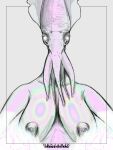  absurd_res anthro benjamin_ratterman big_breasts breasts cephalopod coleoid decapodiform exposed_breasts female fire glowing glowing_eyes hi_res iridescent iridescent_skin looking_at_viewer marine mollusk rainbow restricted_palette solo 