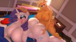  3d_(artwork) animal_genitalia animal_penis anthro applejack_(mlp) big_breasts big_butt breasts butt conditional_dnp digital_media_(artwork) duo earth_pony equid equine equine_penis female female/female friendship_is_magic fucked_silly genitals gynomorph hasbro hi_res horn horse huge_breasts huge_butt intersex intersex/female mammal my_little_pony penis pony rarity_(mlp) sex size_difference snuddy unicorn vaginal 