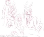  animal_ears artist_request bunny_ears copyright_request feet footjob high_heels monochrome sandals shoes toes 