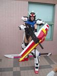  beam_rifle cosplay energy_gun gun gundam gundam_seed highres photo shield solo strike_gundam sword weapon 