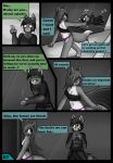  ailurid anthro canid canine canis clothed clothing comic dream_mirage dream_mirage_(hyperion) duo female fox hi_res hybrid kayla_kitsune male mammal nipples panties red_panda teenager text topless underwear wolf young 