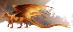  2021 ambiguous_gender claws digital_media_(artwork) dragon feral gold_scales hi_res horn isvoc membrane_(anatomy) membranous_wings scales scalie solo spines stanidng western_dragon wings 