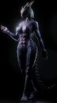  3d_(artwork) 5_toes absurd_res anthro argonian barefoot bethesda_softworks big_breasts blue_body breasts clothing digital_media_(artwork) feet female headgear headwear hi_res horn nipples nude scales scalie simple_background solo spiked_tail spikes spikes_(anatomy) the_elder_scrolls toes trenshyva video_games 