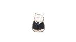  :3 animal animal_focus artist_name black_eyes black_suit blue_neckwear blush_stickers closed_mouth clothed_animal collared_shirt dog fluffy formal fuwa_fuwa_dog lapel looking_at_viewer necktie no_humans original shadow shirt simple_background sitting solid_circle_eyes solo suit twitter_username white_background white_shirt 