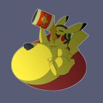 1:1 bean_bag belly cheese clothing colored controller dairy_products feral food headgear headphones headset headwear hi_res liquid_cheese male nintendo overweight overweight_male pikachu pok&eacute;mon pok&eacute;mon_(species) shaded solo unknown_artist video_games 