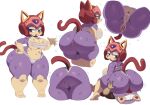  2021 absurd_res anthro anus big_breasts big_butt blush bodily_fluids breasts butt domestic_cat duo felid feline felis female hi_res huge_butt mammal nipple_outline polly_esther samurai_pizza_cats sssonic2 sweat 