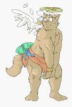  2007 anthro biped brown_body brown_fur canid canine canis daich domestic_dog fur humanoid_hands inuya kemono male mammal simple_background solo 